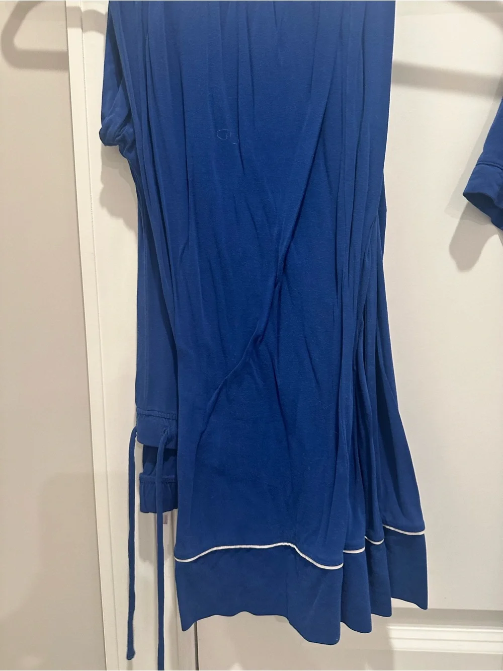 Soma Royal Blue Short-Sleeve Pajama Set with White Piping